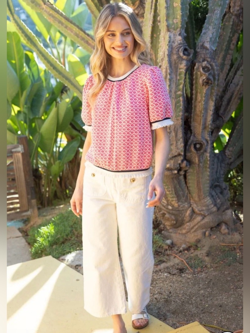 Pink and White VOY Women’s top